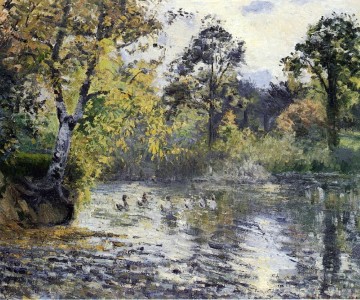 den Teich in Montfoucault 1874 Camille Pissarro Landschaft Fluss Ölgemälde